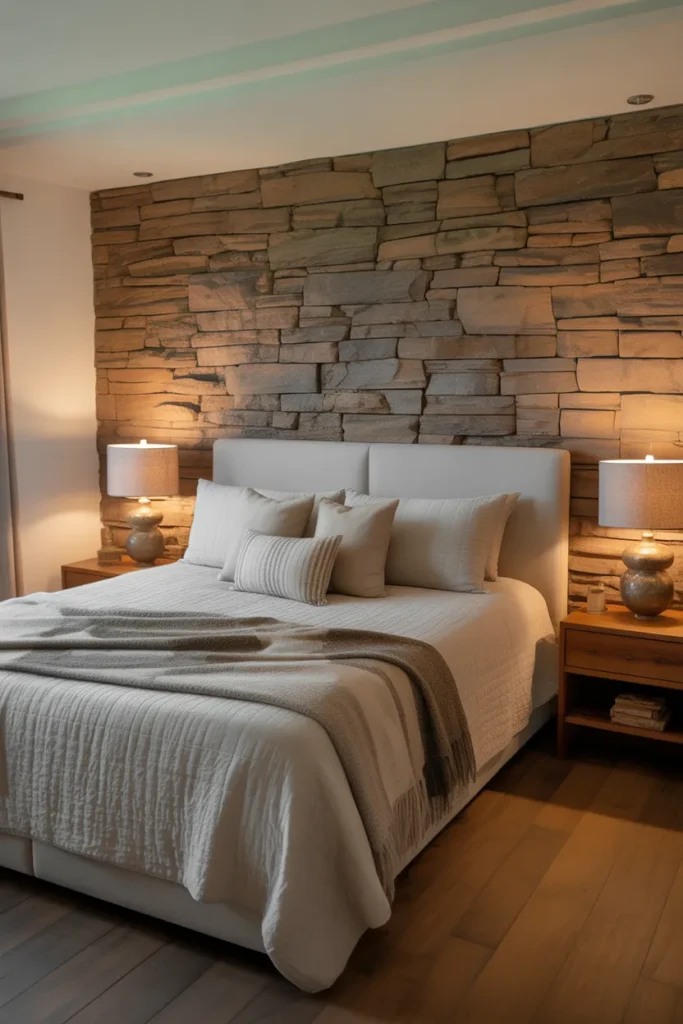 master room bed back wall design bedroom