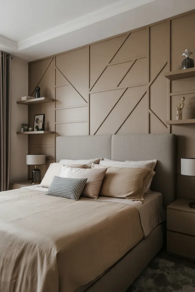 master room bed back wall design bedroom