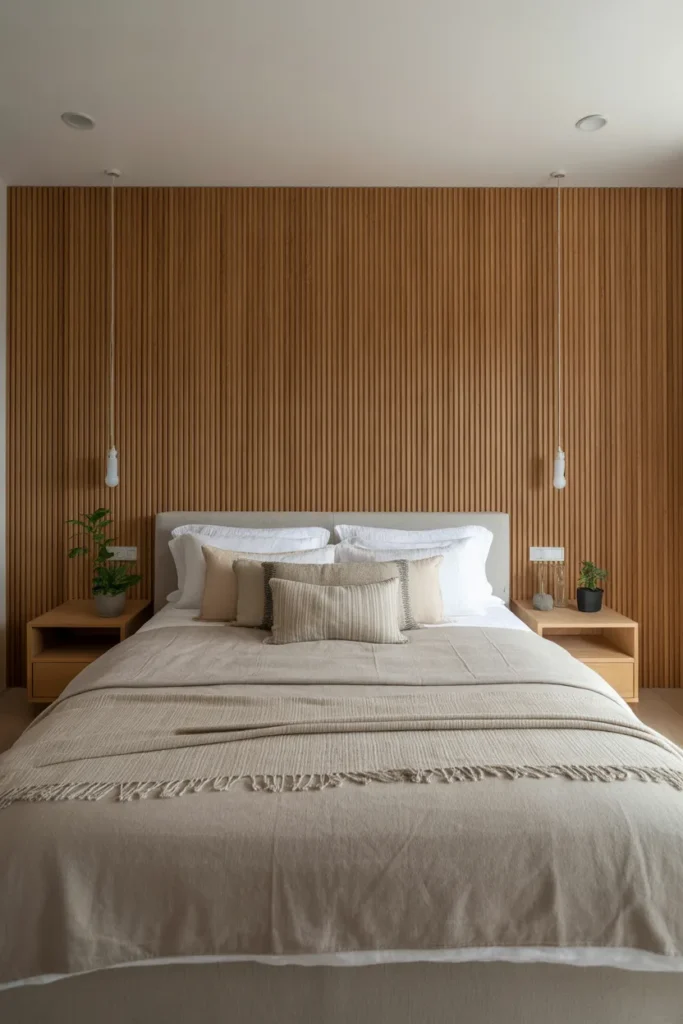 master room bed back wall design bedroom