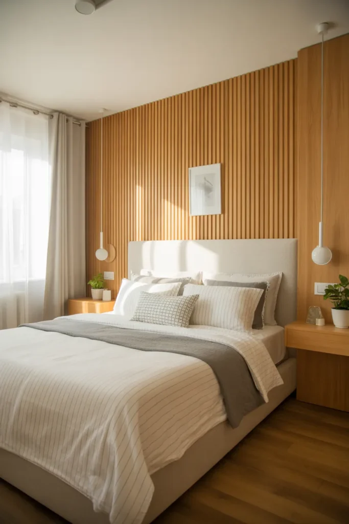 master room bed back wall design bedroom