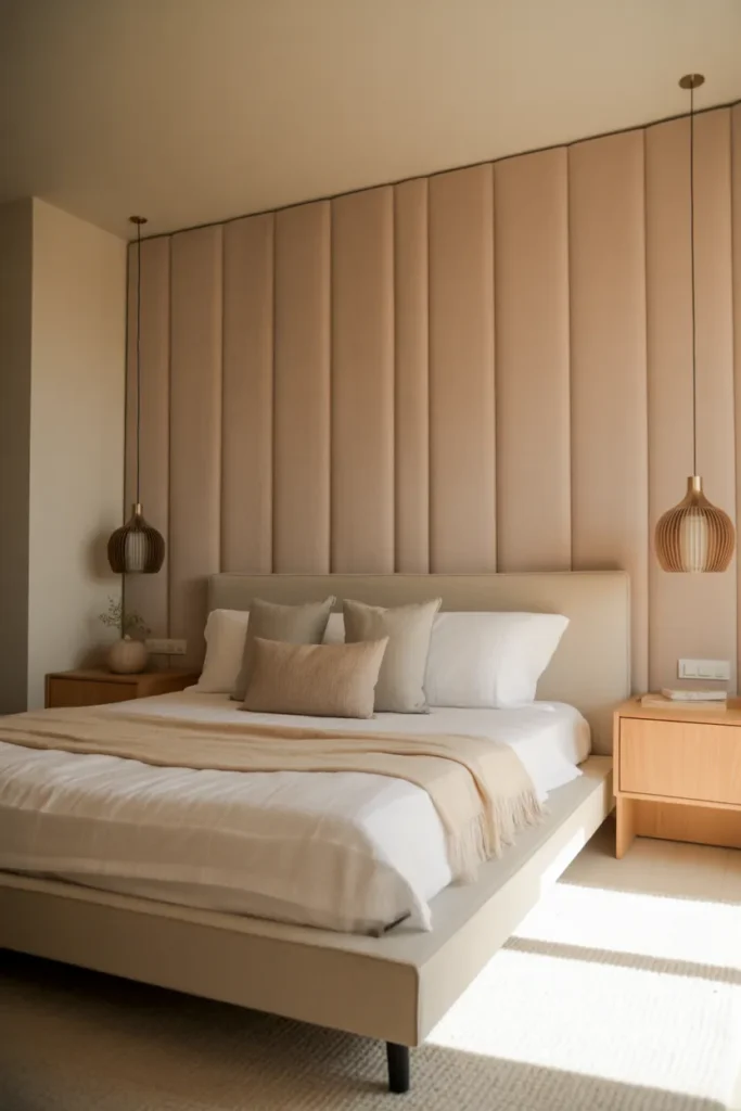 master room bed back wall design bedroom