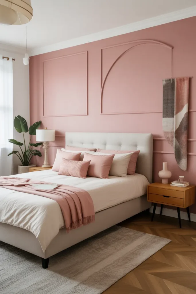 pink wallpaper bedroom