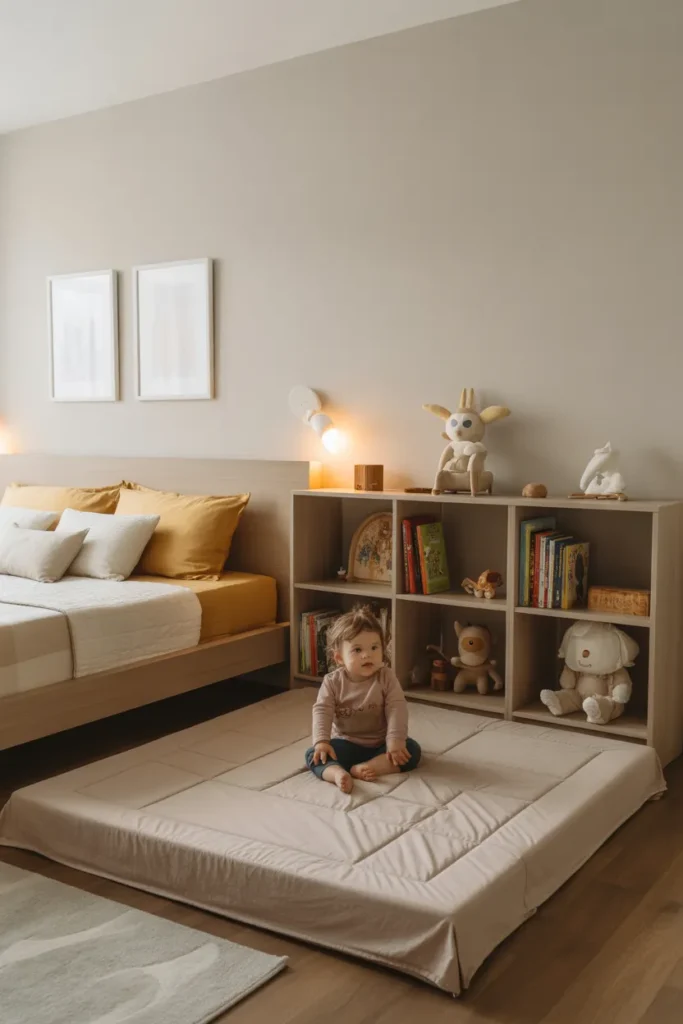 toddler bed in parents room