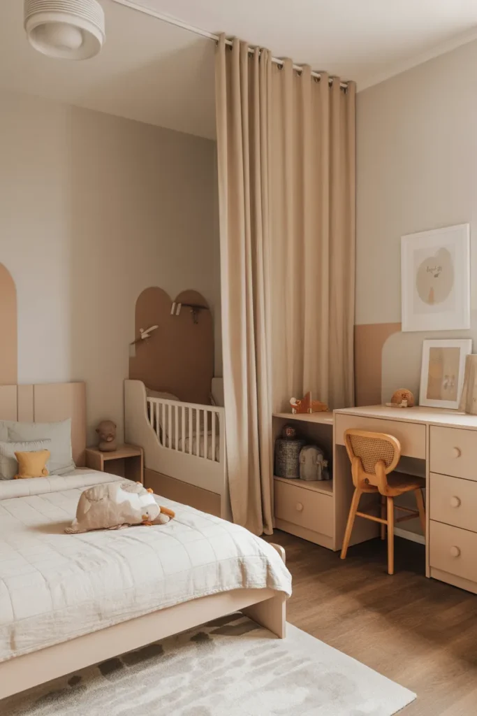 toddler bed in parents room