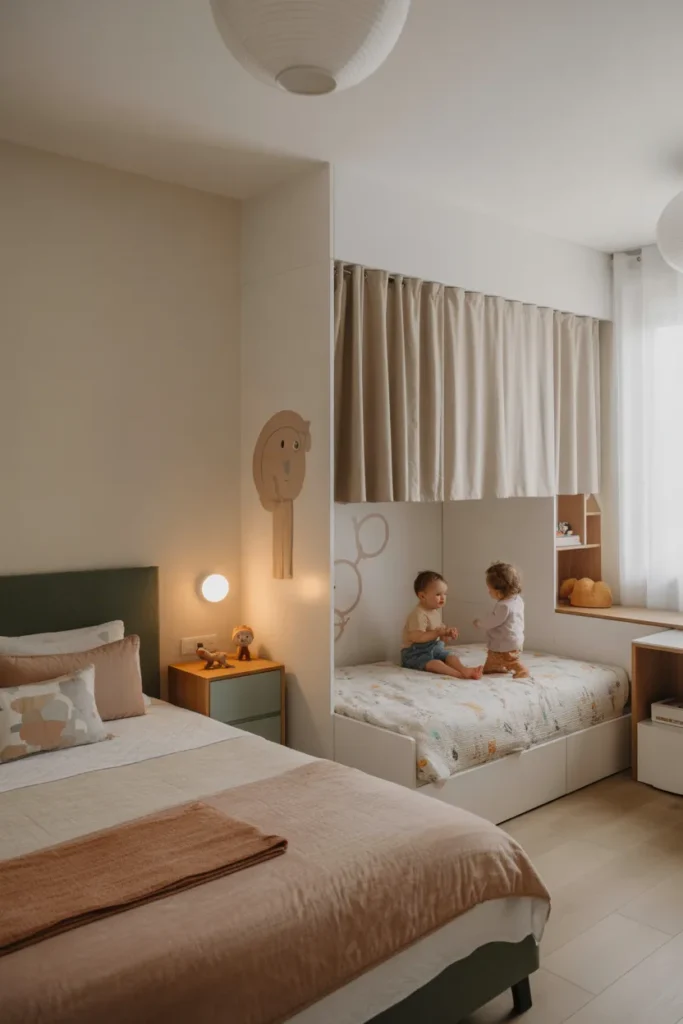 toddler bed in parents room