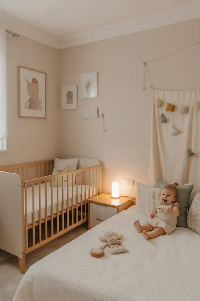 toddler bed in parents room