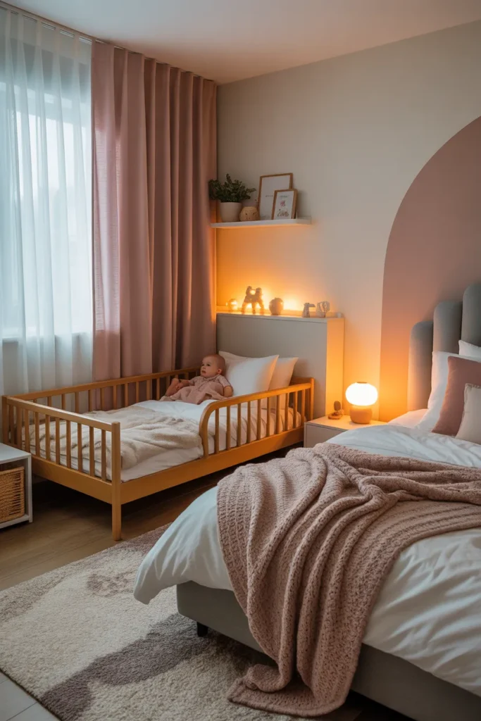 toddler bed in parents room