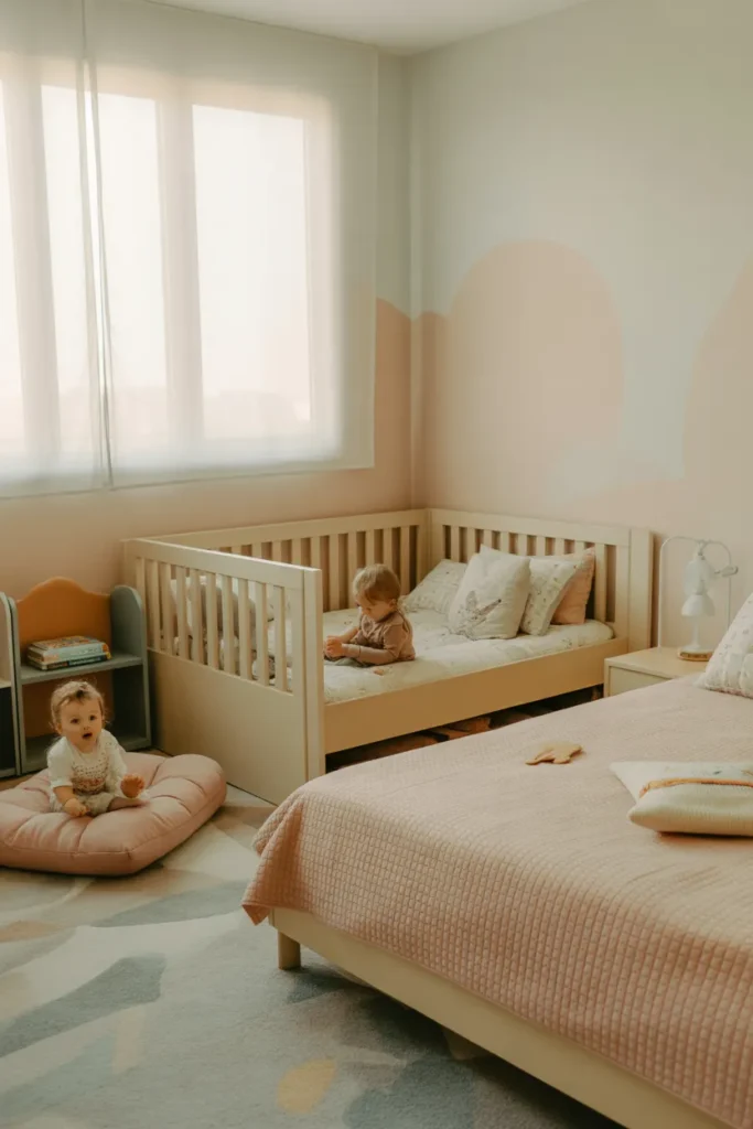 toddler bed in parents room