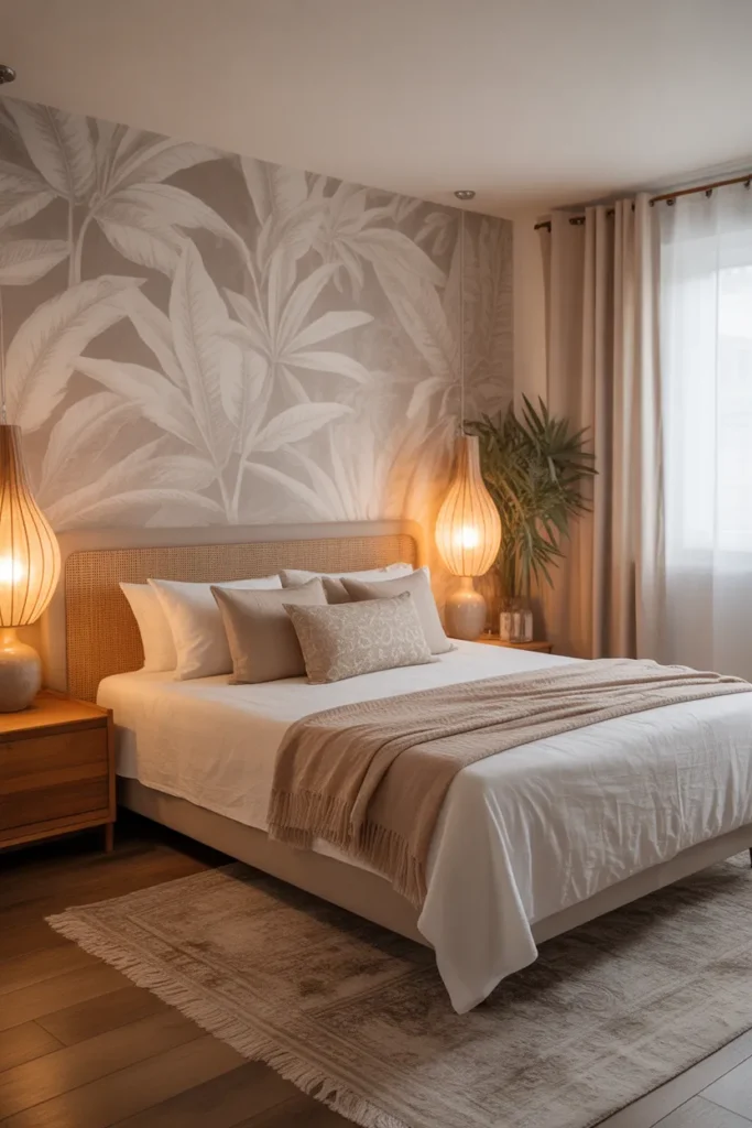 tropical wallpaper bedroom