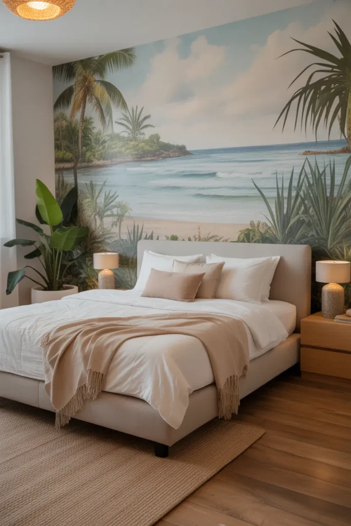 tropical wallpaper bedroom