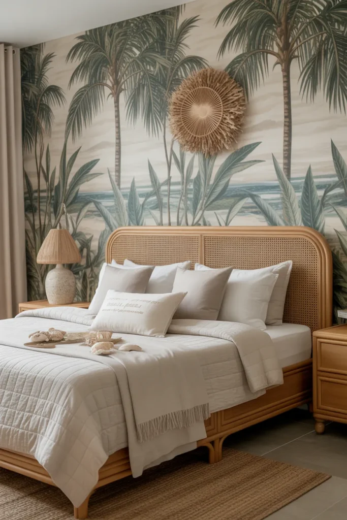 tropical wallpaper bedroom