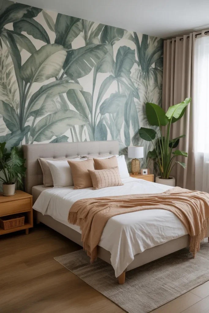 tropical wallpaper bedroom