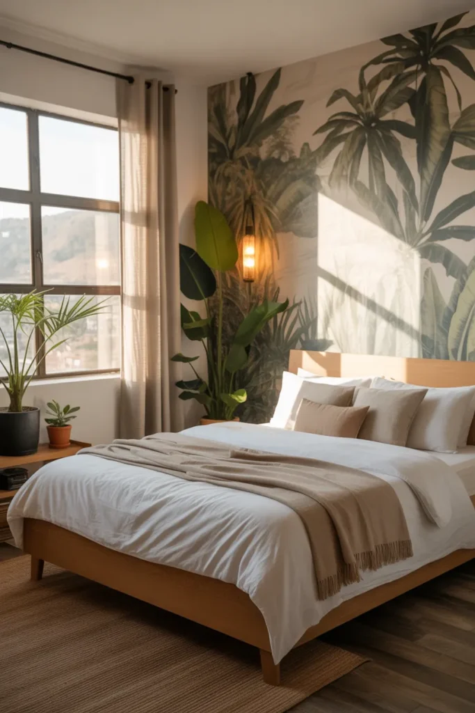 tropical wallpaper bedroom