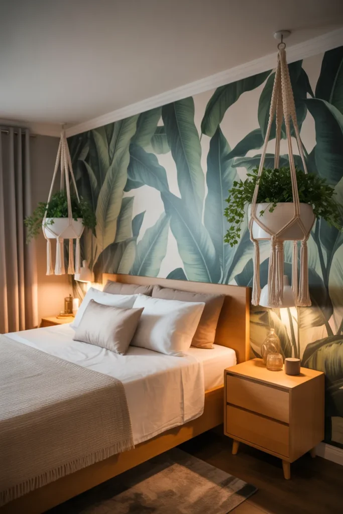 tropical wallpaper bedroom