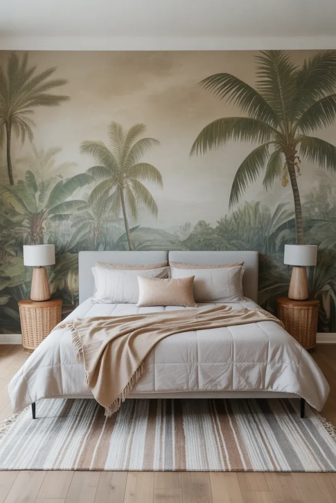 tropical wallpaper bedroom