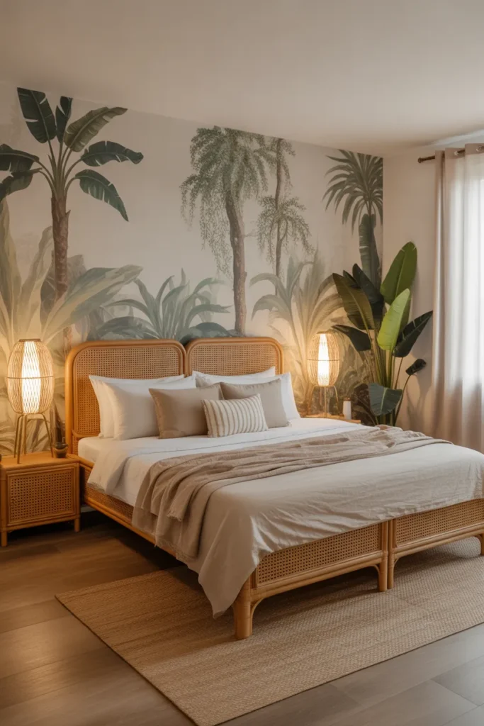 tropical wallpaper bedroom