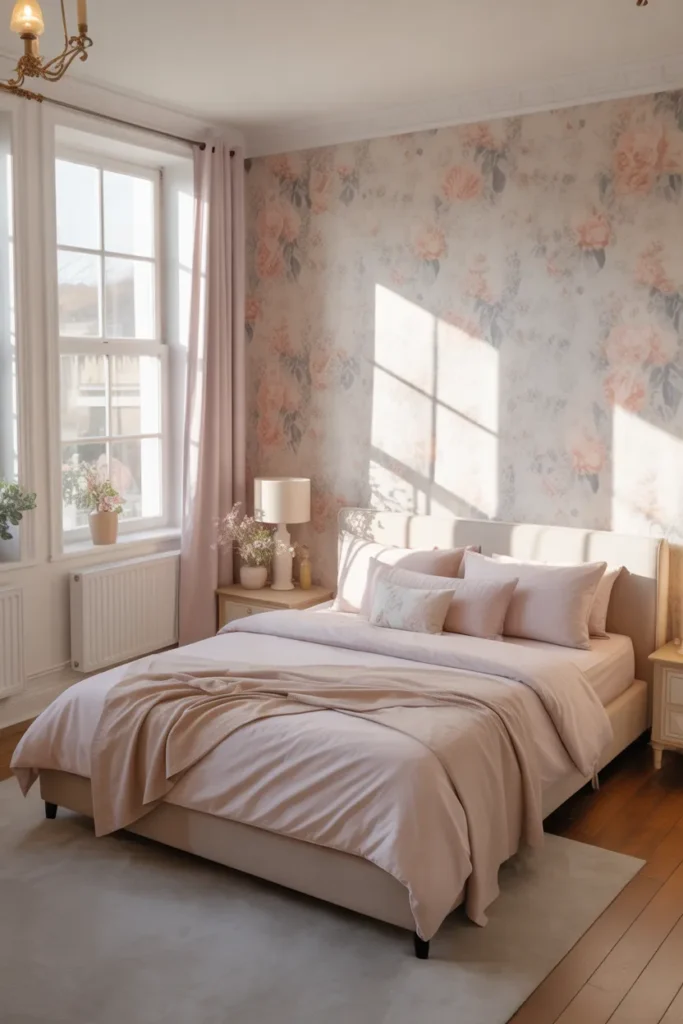 wallpaper bedroom feature wall