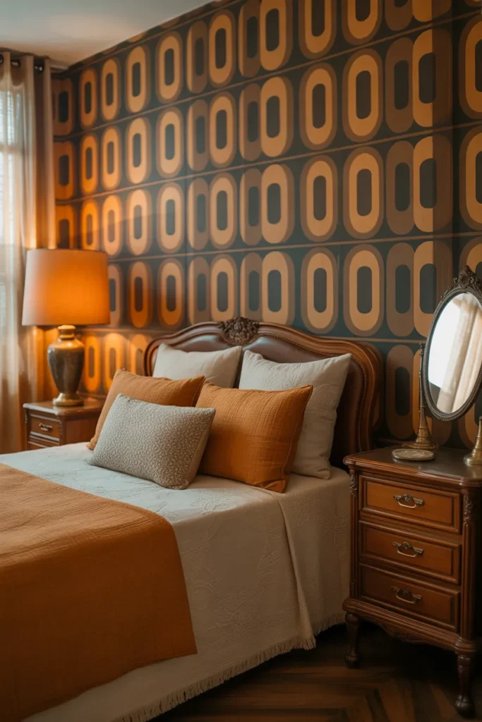 wallpaper bedroom feature wall