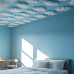 wallpaper on ceiling bedroom