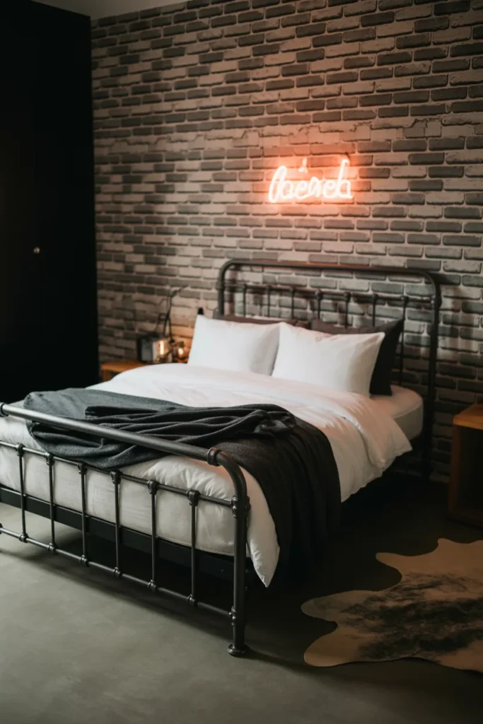 black and white wallpaper bedroom