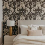 black and white wallpaper bedroom