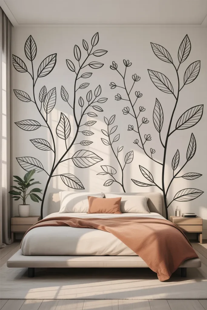 black and white wallpaper bedroom