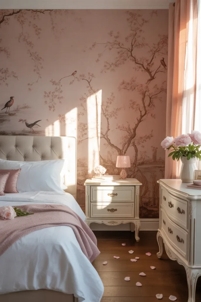 chinoiserie wallpaper bedroom