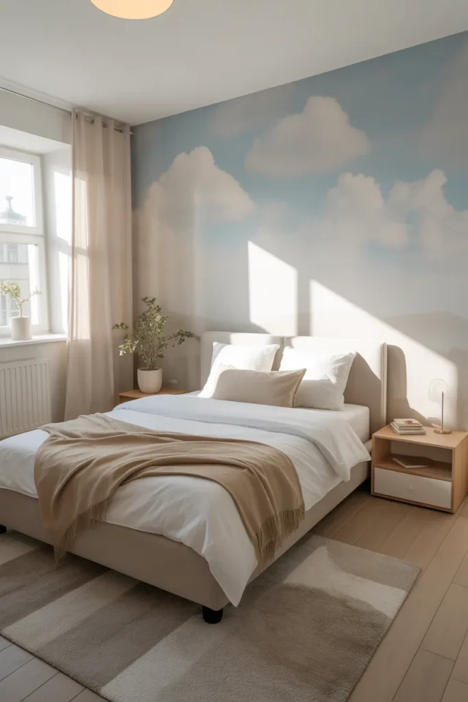 cloud wallpaper bedroom