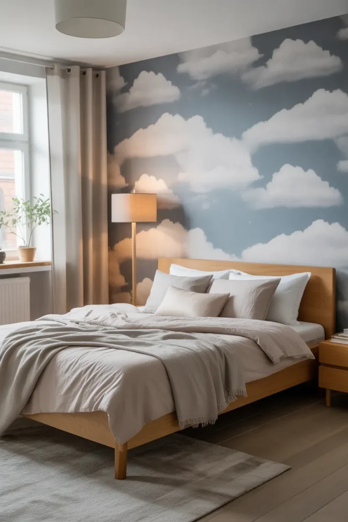 cloud wallpaper bedroom