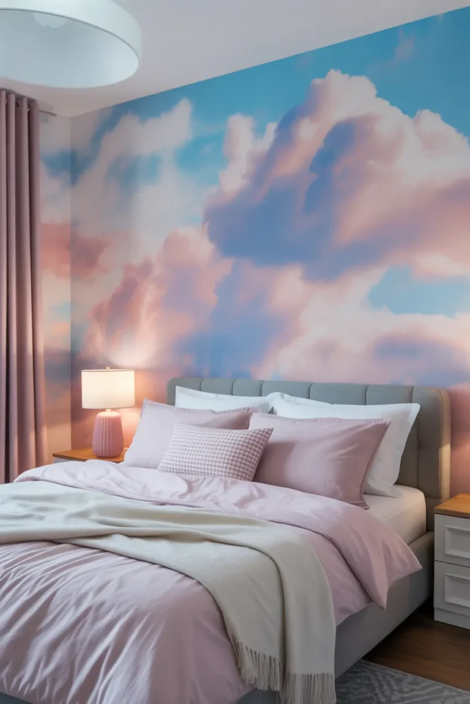 cloud wallpaper bedroom