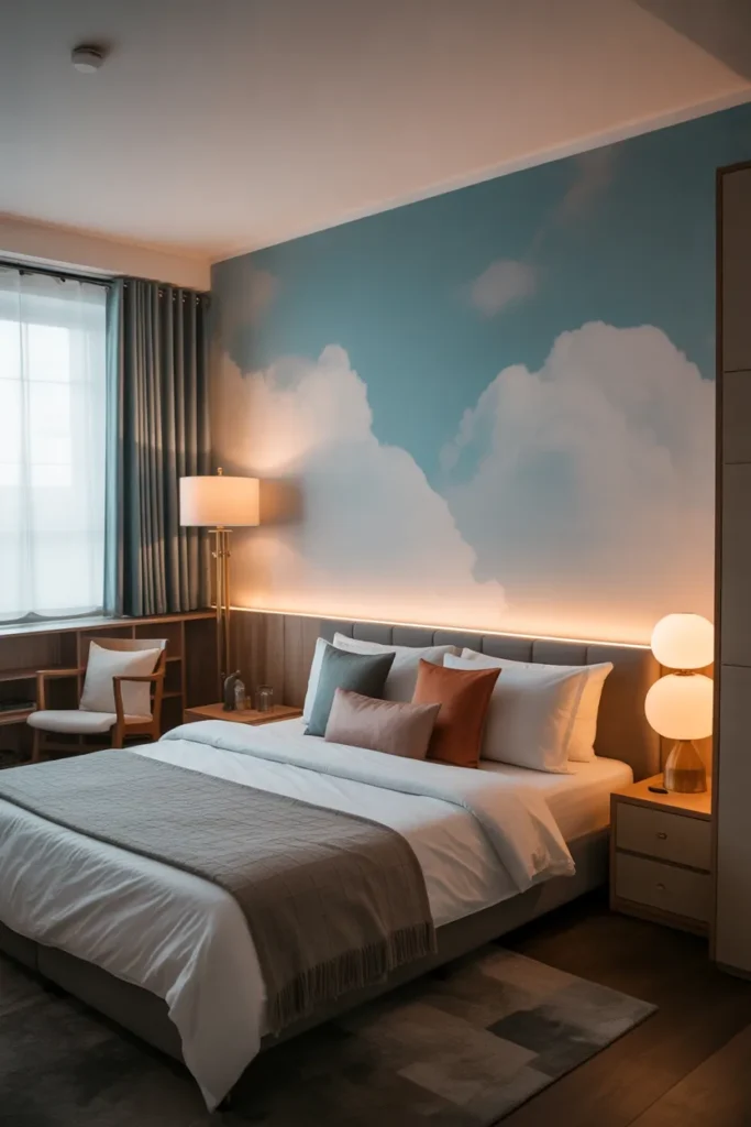 cloud wallpaper bedroom