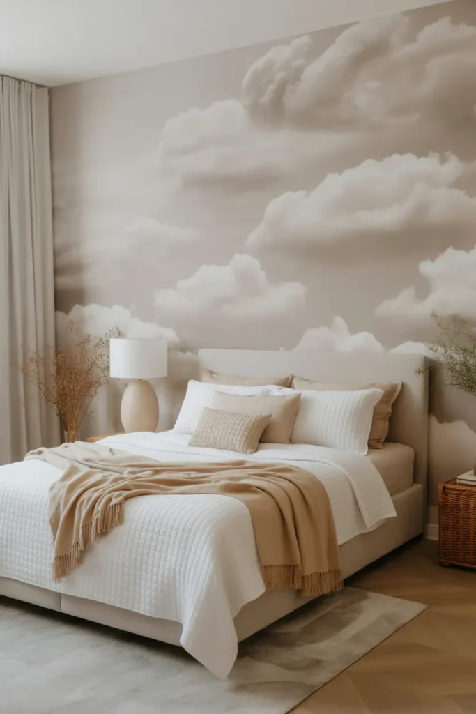 cloud wallpaper bedroom