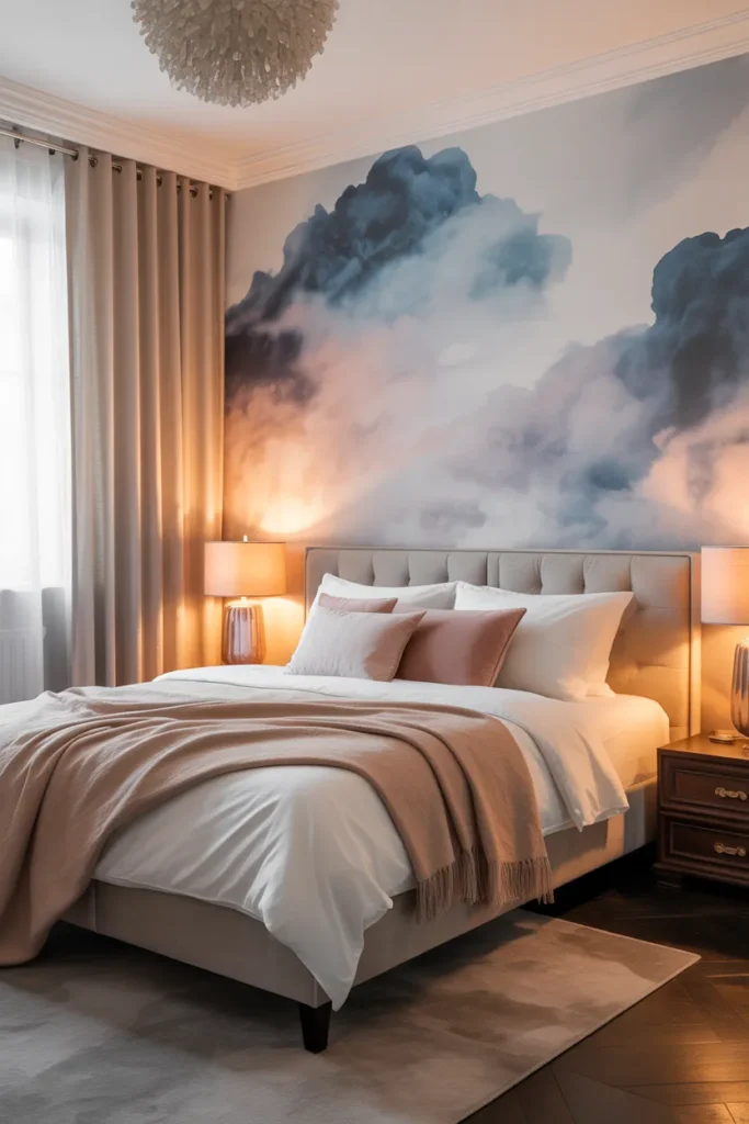 cloud wallpaper bedroom