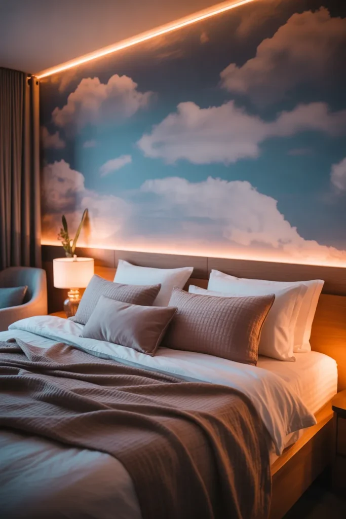 cloud wallpaper bedroom