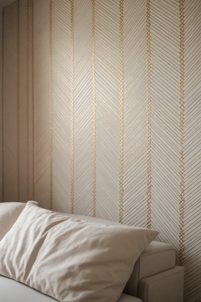 gold wallpaper bedroom