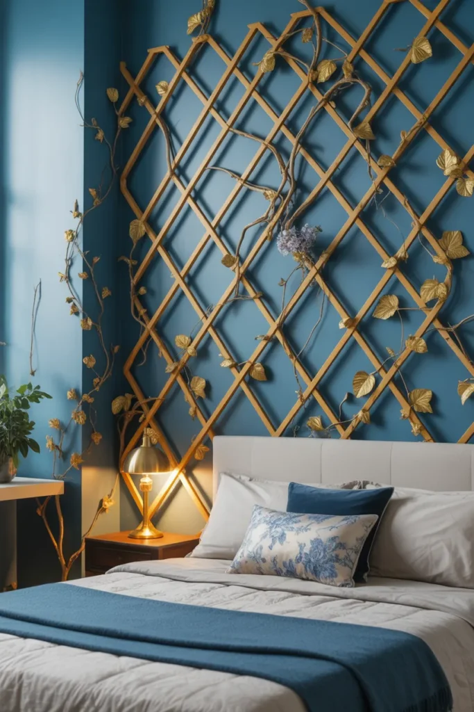 gold wallpaper bedroom