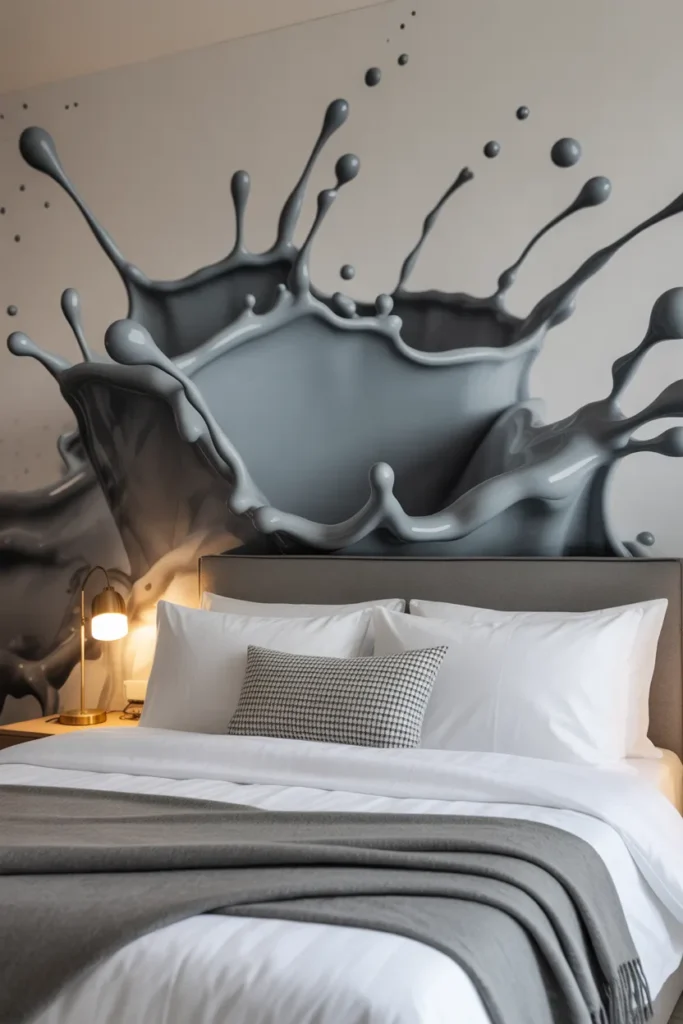 neutral wallpaper bedroom