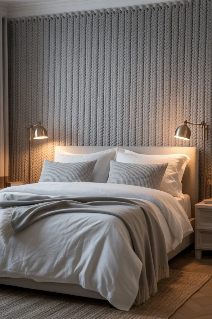 neutral wallpaper bedroom