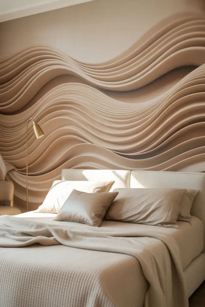 neutral wallpaper bedroom