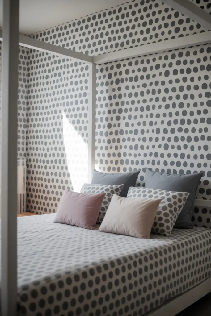 neutral wallpaper bedroom