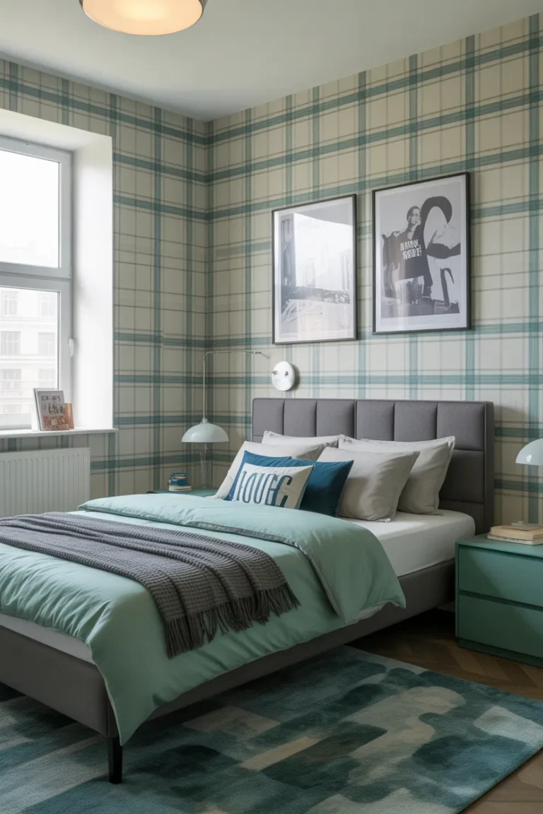 17 Plaid Wallpaper Bedroom Ideas That Will Make Your Room Feel Like a Cozy Hug All Year Long 😍✨