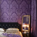 purple wallpaper bedroom