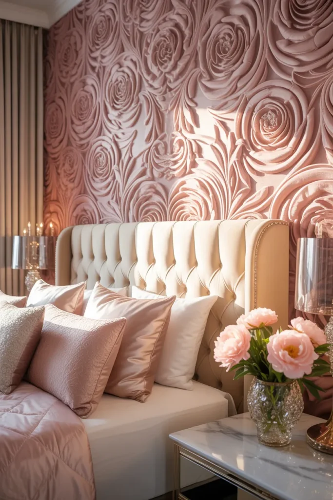 textured wallpaper bedroom