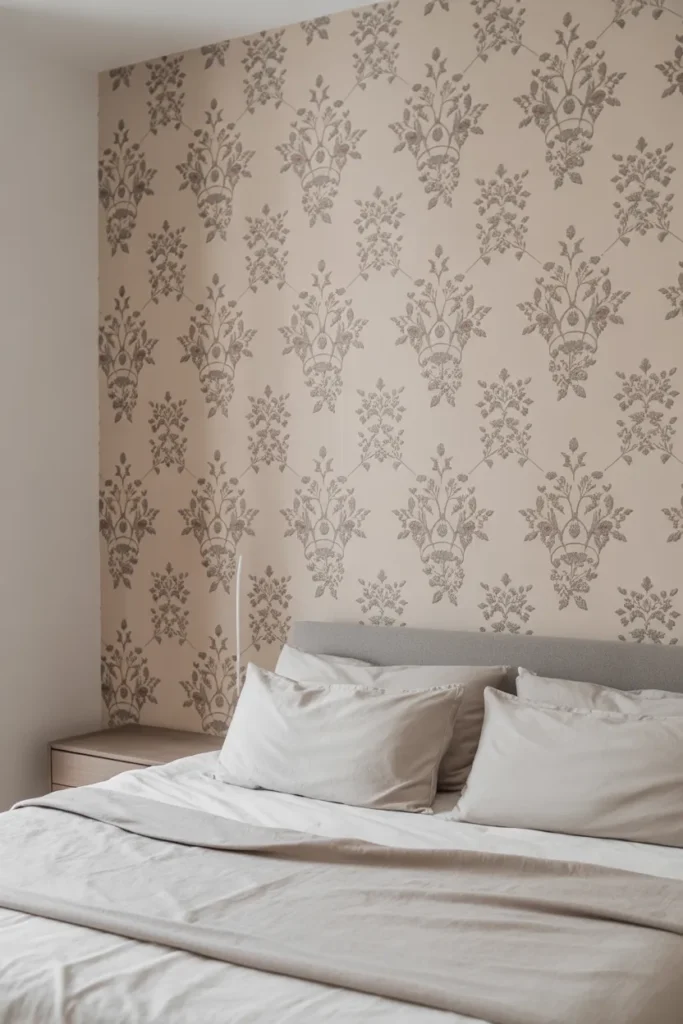 vintage floral wallpaper bedroom