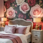 vintage floral wallpaper bedroom