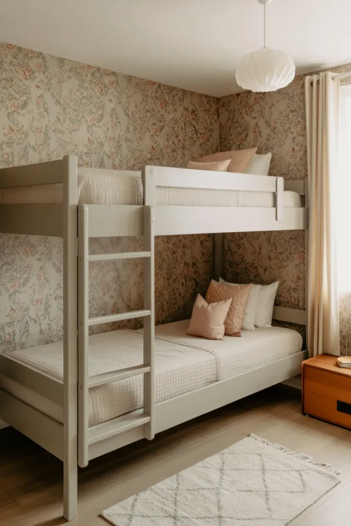 vintage floral wallpaper bedroom