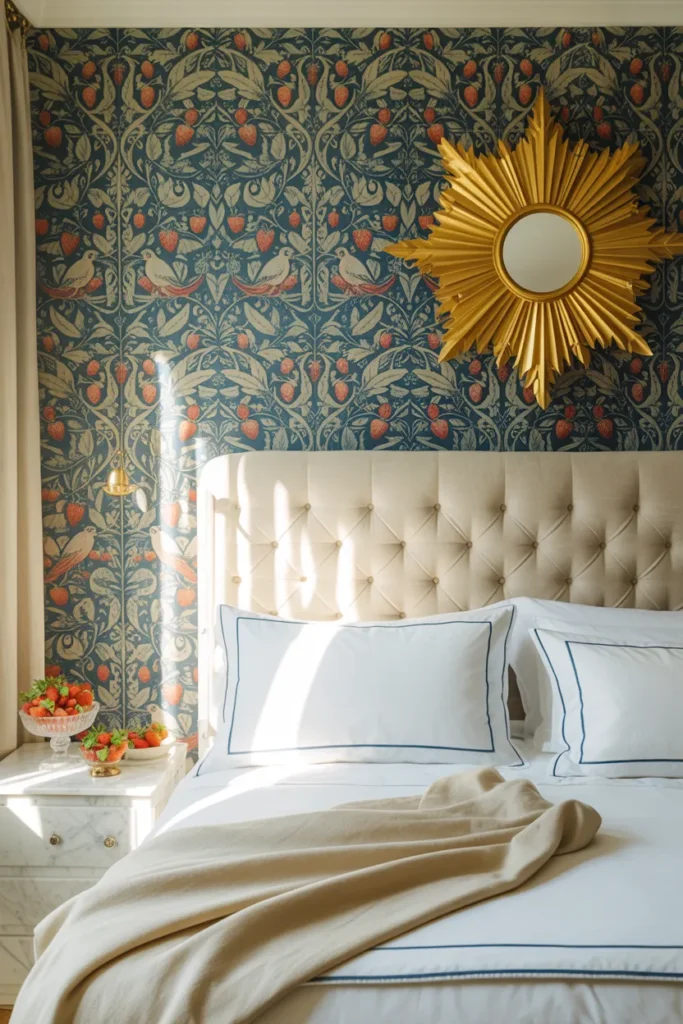 william morris wallpaper bedroom
