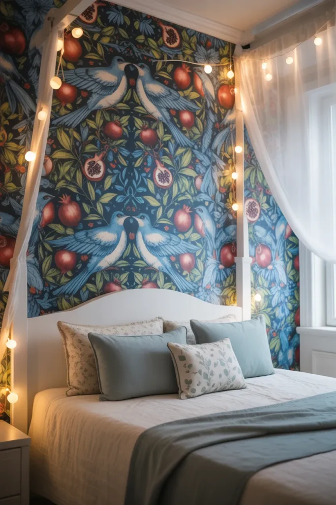 william morris wallpaper bedroom