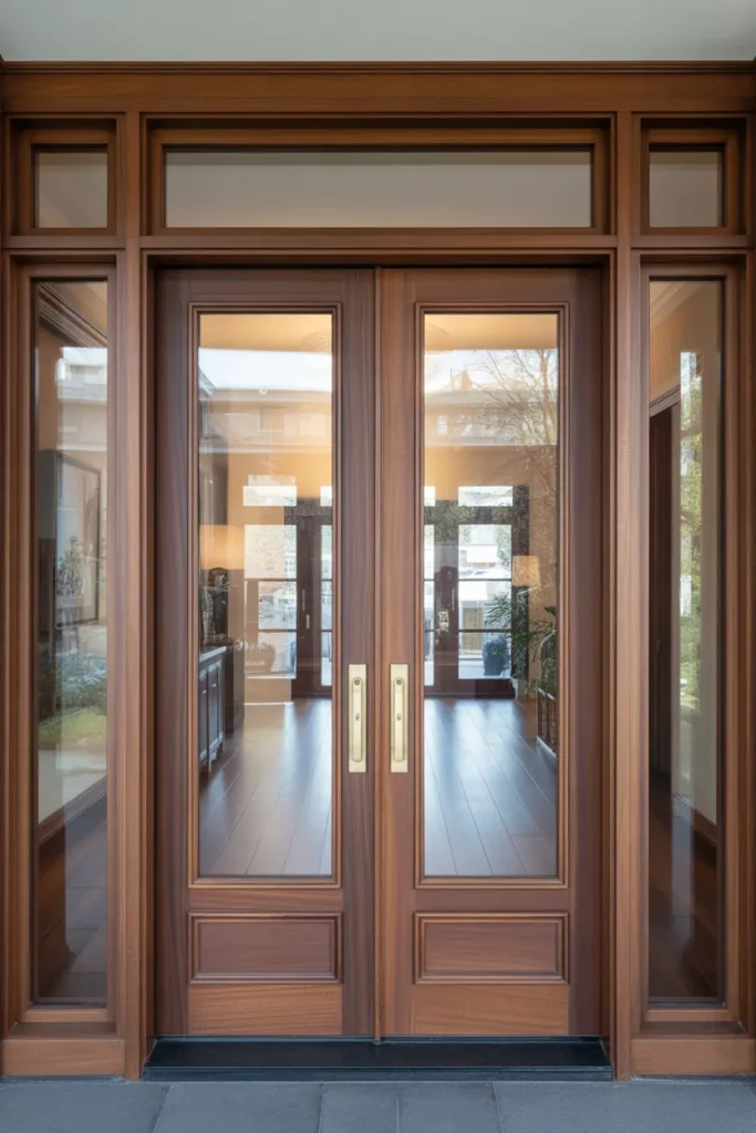 wooden main double door design