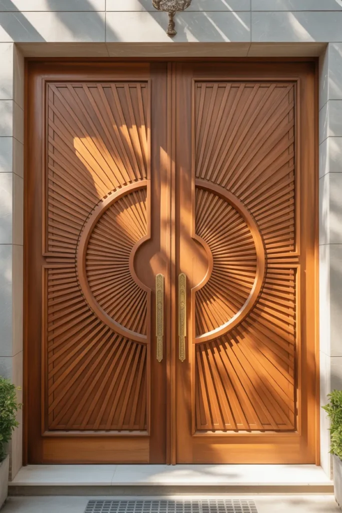 wooden main double door design
